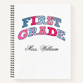 Carnet First Grade Teacher Personalized Spir