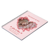 Carnet First Mother's Day Photo Heart Frame Red Pink Bow (Côté gauche)
