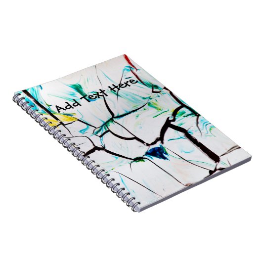 Carnet Fissures Abstraites en bleu jaune vert (Côté Droit)