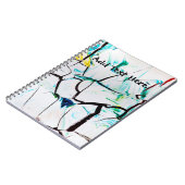 Carnet Fissures Abstraites en bleu jaune vert (Côté gauche)