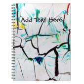 Carnet Fissures Abstraites en bleu jaune vert (Devant)