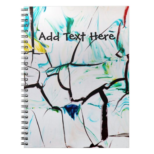 Carnet Fissures Abstraites en bleu jaune vert (Devant)