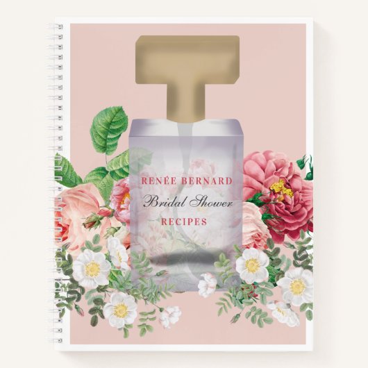 Carnet Flacon de parfum rose Fleur Mariage Recette (Devant)