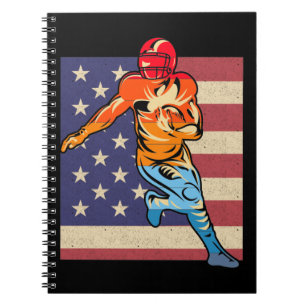 Carnet Flag American Football Retro Ball Sports Lover
