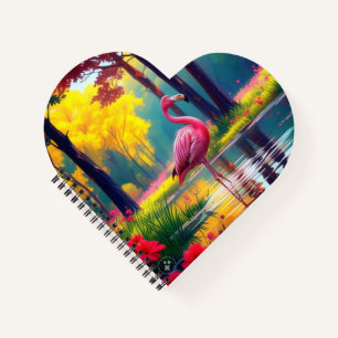 Carnet Flamant debout dans le lac-36547