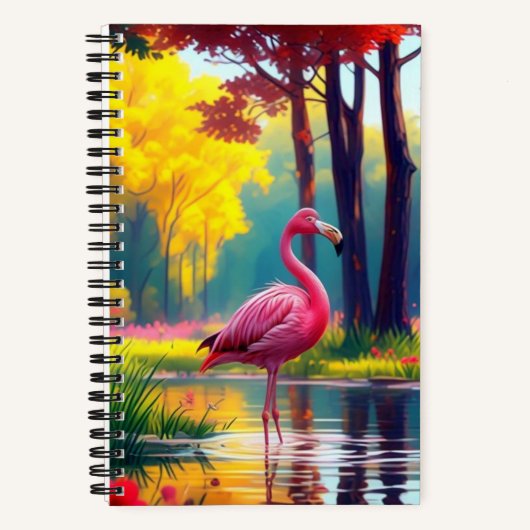 Carnet Flamant debout dans le lac-36547 (Recto)