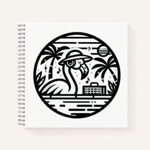 Carnet Flamant rose à l'écoute de la musique - Vibes trop