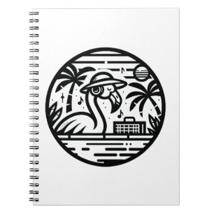 Carnet Flamant rose à l'écoute de la musique - Vibes trop