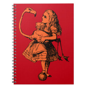 Carnet Flamant Rose Alice au Pays des Merveilles Vintage