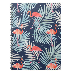 Carnet Flamant rose Aquarelle : Pink Tropical Elegance.