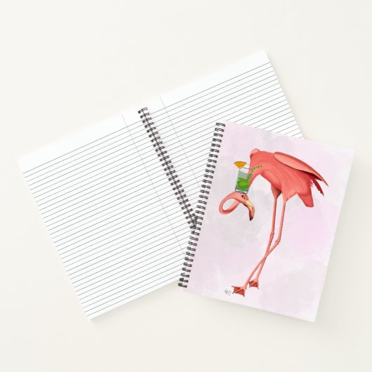Carnet Flamant rose avec Cocktail (Intérieur)