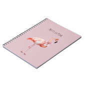 Carnet Flamant rose avec noeud rose (Côté gauche)