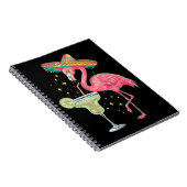 Carnet Flamant rose Boire Margarita Funny Poncho mexicain (Côté Droit)