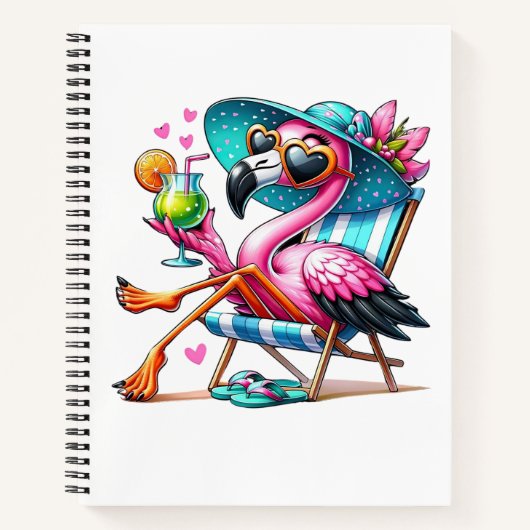 Carnet Flamant rose cool (Devant)