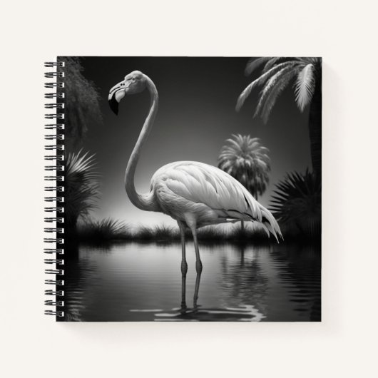 Carnet Flamant rose dans une piscine (Devant)