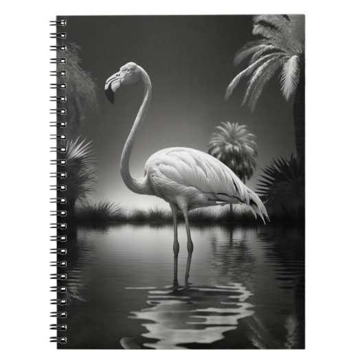 Carnet Flamant rose dans une piscine (Devant)