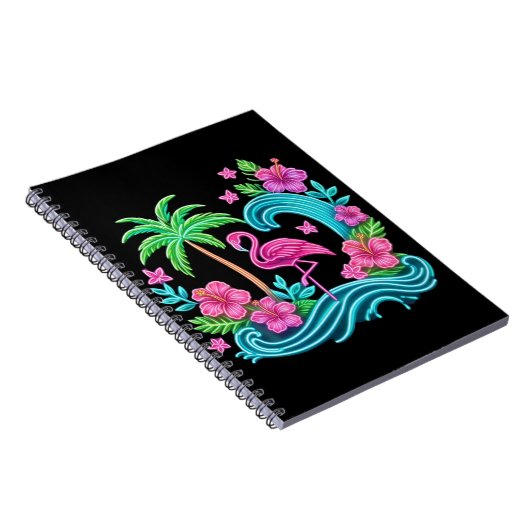 Carnet Flamant rose de néon tropical (Côté Droit)