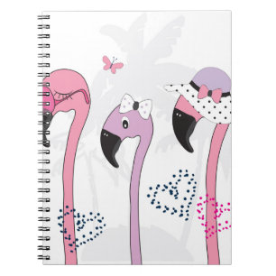 Carnet Flamant rose d'été : Illustration Vintage de plage