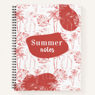 Carnet Flamant rose d'été tropical