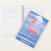 Carnet Flamant rose d'île tropicale personnalisée (À l'intérieur)