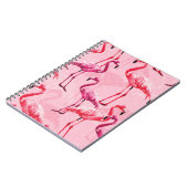 Carnet Flamant rose Elégance : Motif d'oiseaux roses. (Côté gauche)