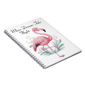 Carnet Flamant rose et fleurs (Côté Droit)