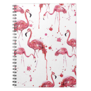 Carnet Flamant rose motif aquarelle, design dynamique.