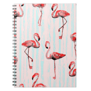 Carnet Flamant rose motif transparent