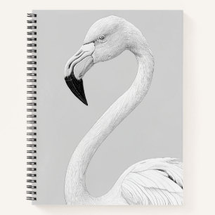Carnet Flamant rose Oiseau nature sauvage Illustration an