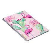 Carnet flamant rose, oiseaux exotiques, fleurs douces, ro (Côté Droit)