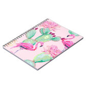 Carnet flamant rose, oiseaux exotiques, fleurs douces, ro (Côté gauche)