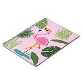 Carnet Flamant rose Palm Feuille Tropical Design (Côté gauche)