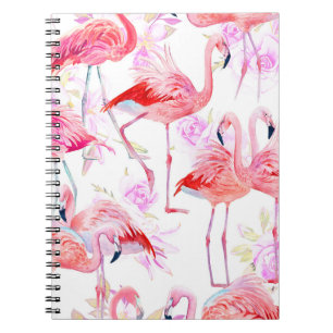 Carnet Flamant rose Rose : Aquarelle Oiseau Floral