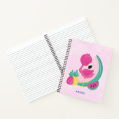 Carnet Flamant rose rose avec pastèque et ananas (Intérieur)