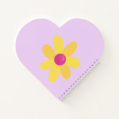 Carnet Flamant rose rose Bleu et jaune couronne florale (Dos)