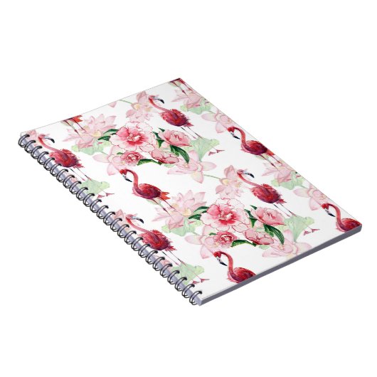 Carnet Flamant rose rose : Élégance Motif sans couture (Côté Droit)