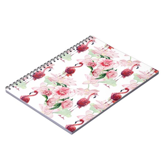 Carnet Flamant rose rose : Élégance Motif sans couture (Côté gauche)