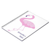 Carnet Flamant rose rose mignon avec nom (Côté gauche)
