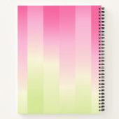 Carnet Flamant rose rose mignon Ombre rayé (Dos)