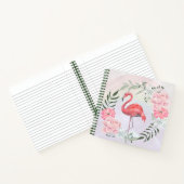 Carnet Flamant rose rose, oiseau, aquarelle (Intérieur)
