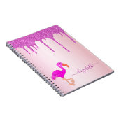 Carnet Flamant rose rose or violet parties scintillant go (Côté Droit)