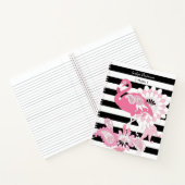 Carnet Flamant rose rose rayé noir et blanc (Intérieur)