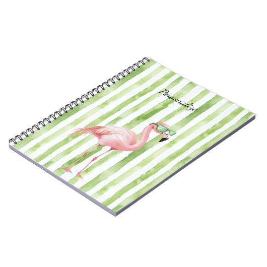 Carnet Flamant rose rose vert (Côté gauche)