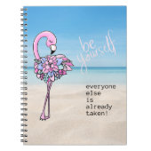 Carnet Flamant rose Soyez Vous-Même Inspirant Citation (Devant)