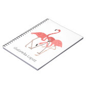 Carnet Flamant rose trio personnalisé (Côté gauche)