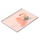 Carnet Flamant rose tropical avec main Plante pointillée  (Côté gauche)