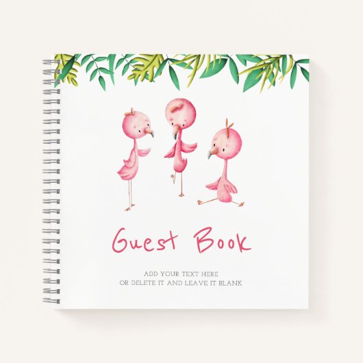 Carnet Flamant rose Tropical Cute Location de vacances Li (Devant)