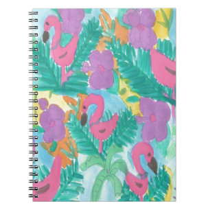 Carnet Flamant rose Tropical Jungle Motif