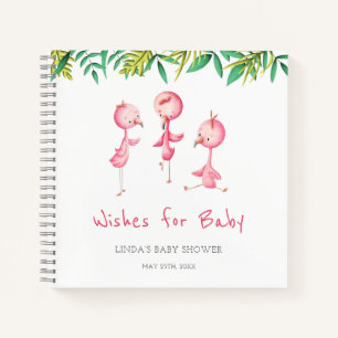 Carnet Flamant rose Tropical mignon Wives for Baby Guest 