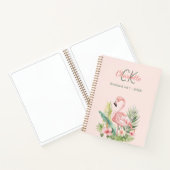 Carnet Flamant rose tropical monogramme (Intérieur)